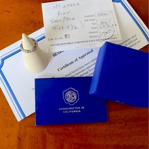 TACORI Platinum Diamond and Sapphire Eternity Ring - Classic Crescent Ribbon